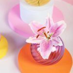 Soliflore en verre strié, pièce unique