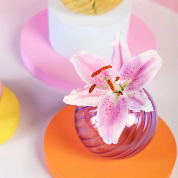 Soliflore en verre strié, pièce unique