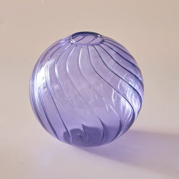 Soliflore design, verre strié raffiné