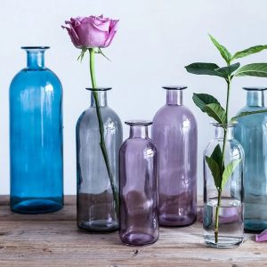 Vase soliflore en verre pour décoration intérieure