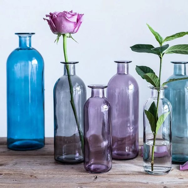 Vase soliflore en verre pour décoration intérieure