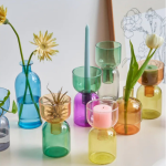 Soliflore Verre Bicolore élégant pour décoration intérieure