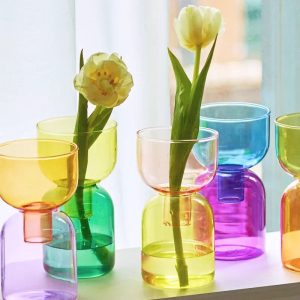 Vase en verre bicolore pour soliflore moderne