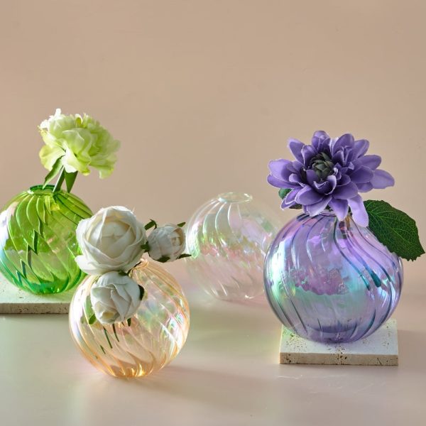Décoration en verre irisé pour fleurs